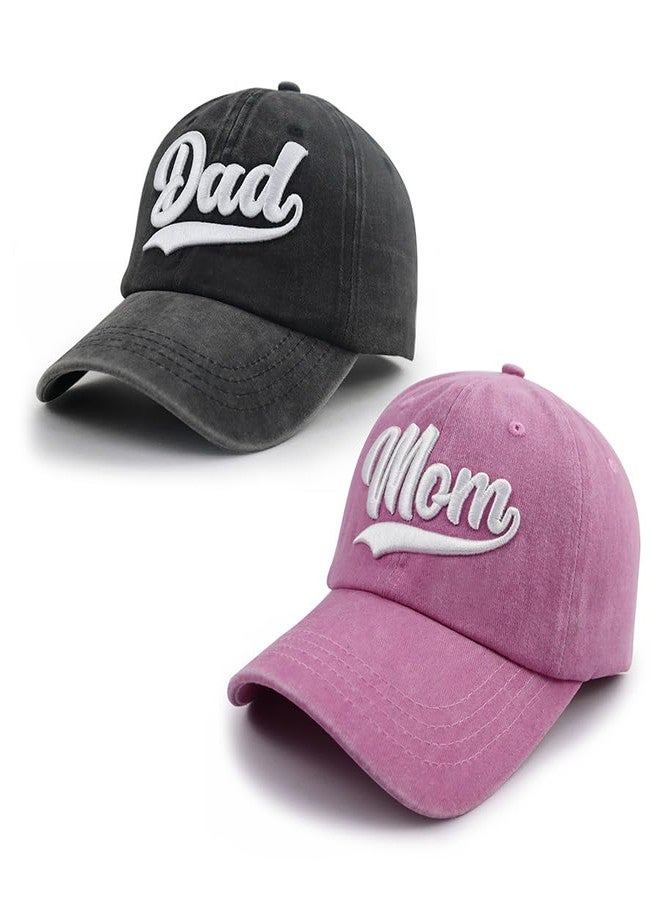 Vxchkerm New Parents Gifts for Couples, Mom and Dad Hats, 3D Embroidered New Mother and Father Baseball Cap, Mother's Father's Day Birthday Gift for Husband - Image 4